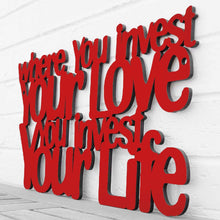 Load image into Gallery viewer, Spunky Fluff Proudly handmade in South Dakota, USA Medium / Red Where You Invest Your Love, You Invest Your Life