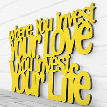 Load image into Gallery viewer, Spunky Fluff Proudly handmade in South Dakota, USA Medium / Yellow Where You Invest Your Love, You Invest Your Life