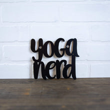 Load image into Gallery viewer, Spunky Fluff Proudly handmade in South Dakota, USA Small / Black Yoga Nerd
