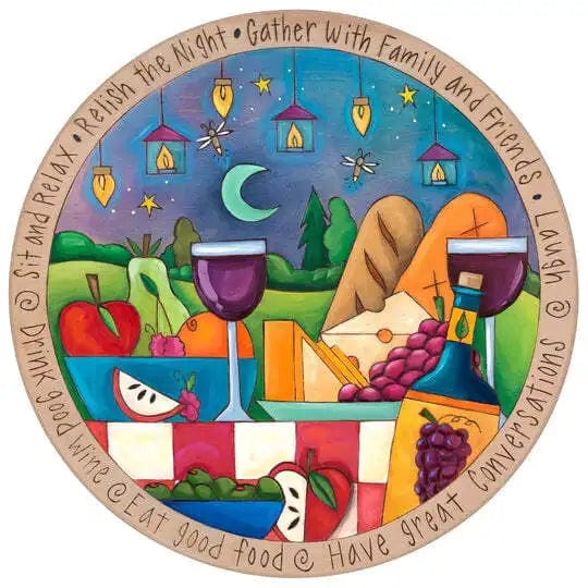 Sincerely Sticks Home Decor - Kitchen Gourmet Entertaining - Serveware Functional 18 " Lazy Susan Firefly Nights