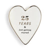 Demdaco Ceramics 25 Years Art Heart Trinket Dish, Anniversary Gift For Her