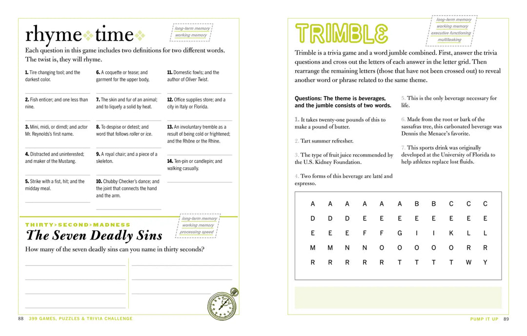 Hachette Book Group USA Books Cards Games and Puzzles - Games and Puzzles 399 Games Puzzles &amp; Trivia Challenges