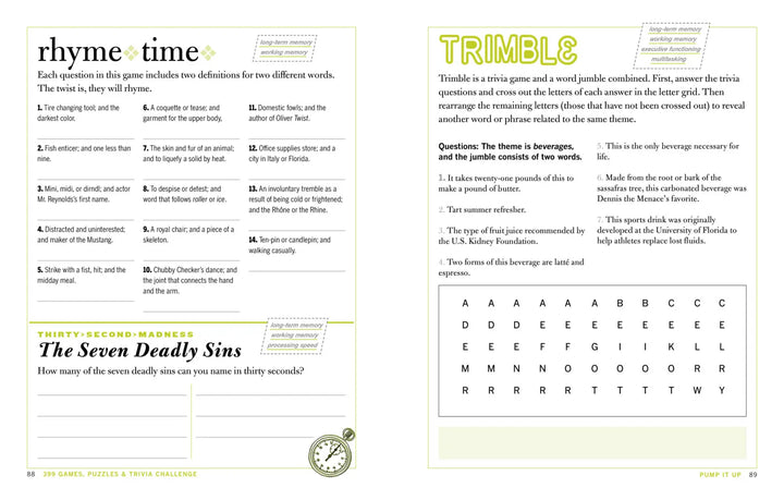 Hachette Book Group USA Books Cards Games and Puzzles - Games and Puzzles 399 Games Puzzles &amp; Trivia Challenges