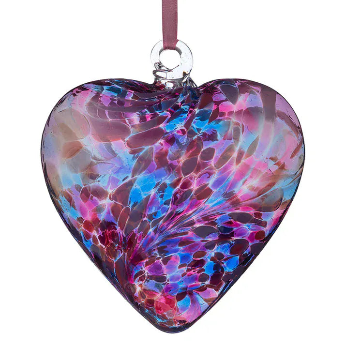 Sienna Glass Blue &amp; Pink 5" Friendship Hearts