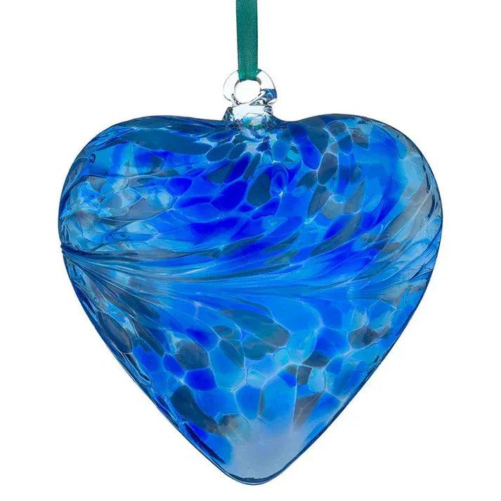 Sienna Glass Blue 5" Friendship Hearts
