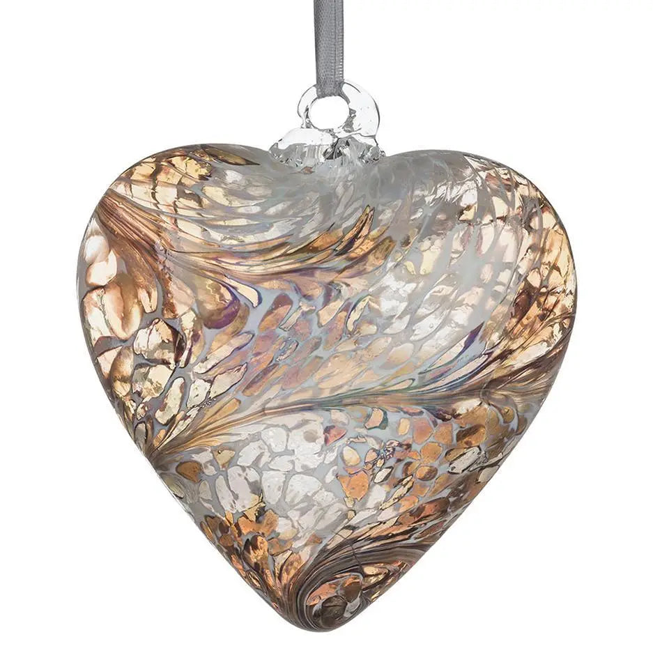Sienna Glass Pastel Gold 5" Friendship Hearts