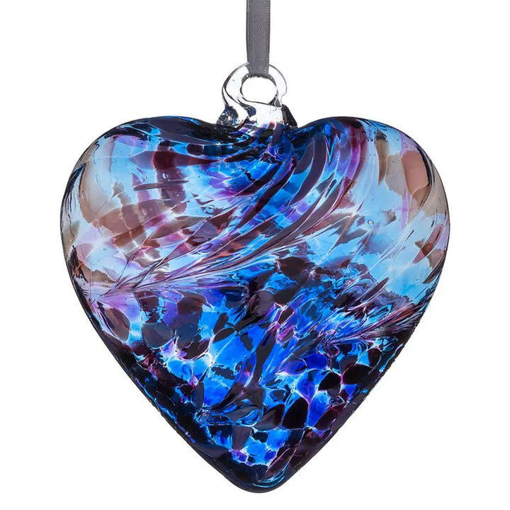 Sienna Glass Purple &amp; Blue 5" Friendship Hearts
