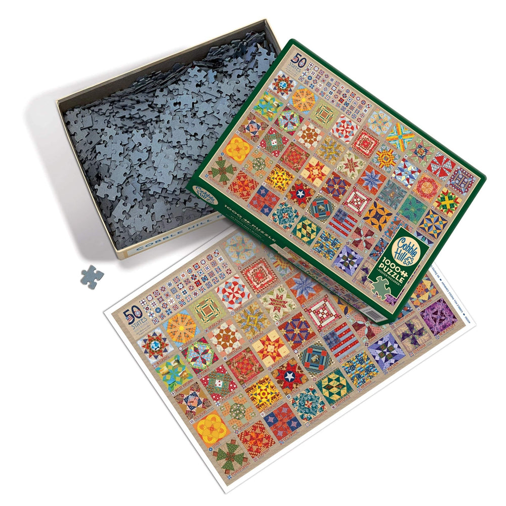 Cobble Hill Puzzles Puzzles/Games/Books 50 States Quilt Blocks 1000 Piece Jigsaw Puzzle