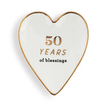 Load image into Gallery viewer, Demdaco Ceramics 50 Years Art Heart Trinket Dish, Anniversary Gift For Her
