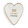 50 Years Art Heart Trinket Dish, Anniversary Gift For Her