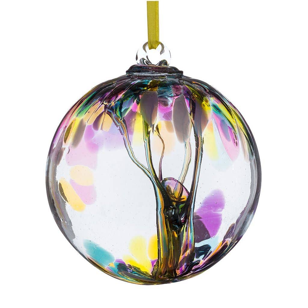 Sienna Glass 6" Multicolored Pink Spirit Ball