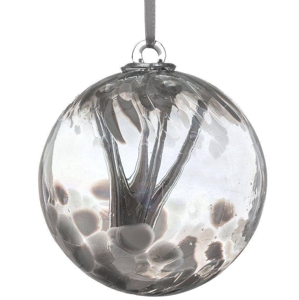 Sienna Glass 6" Pastel Silver Spirit Ball