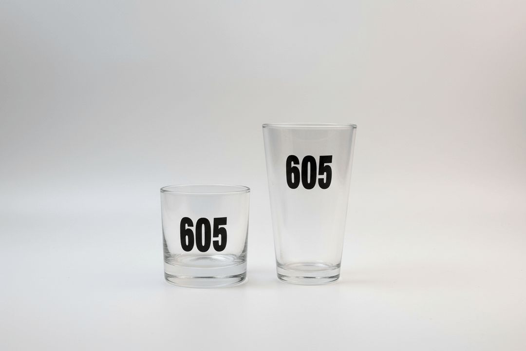 Vital Industries Barware 605 Rocks Glass | South Dakota Area Code Screen Printed Glass