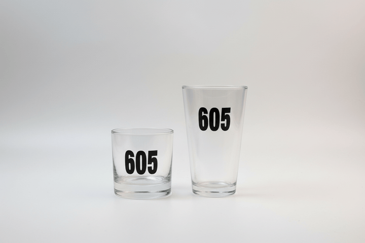 Vital Industries Barware 605 Rocks Glass | South Dakota Area Code Screen Printed Glass