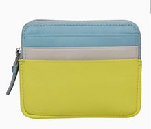 Load image into Gallery viewer, ili New York Zip Card Case – RFID Blocking Leather Card Holder with Key Ring
