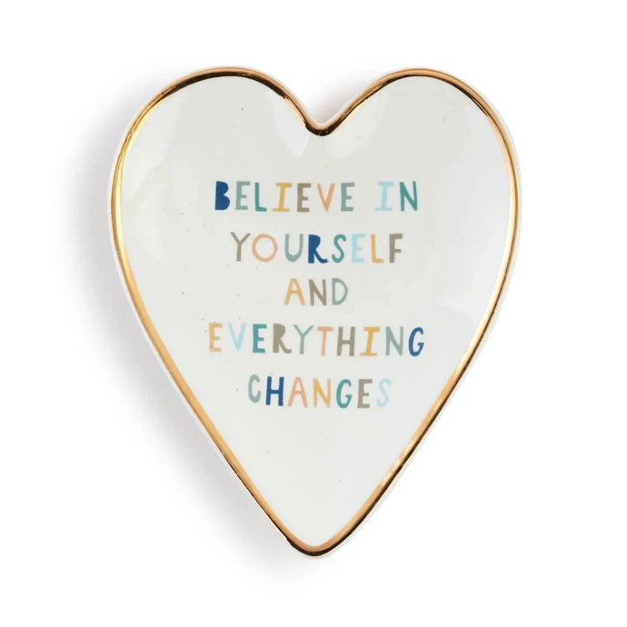 Believe in Yourself Art Heart Trinket Dish