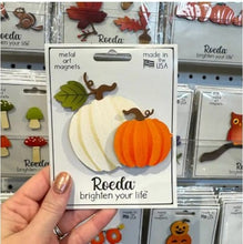 Load image into Gallery viewer, Pumpkin Magnetic Art Pop – Handpainted Steel Fall Décor by Roeda Studio
