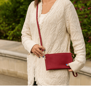 A Wink and A Nod Burgundy Abby Crossbody Purse