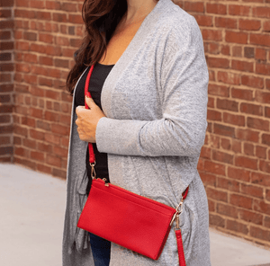 A Wink and A Nod Red Abby Crossbody Purse