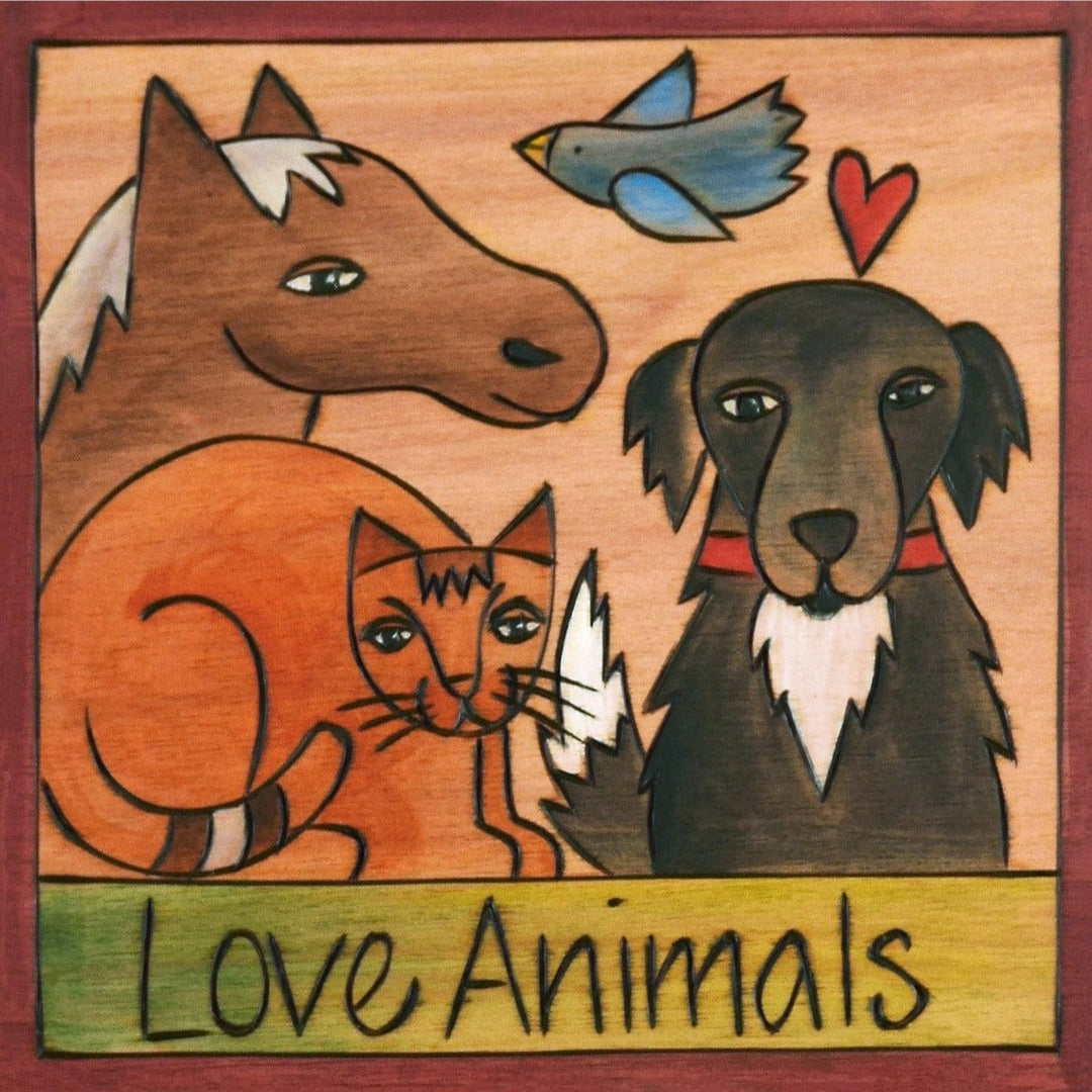 Sincerely Sticks Wall Art All Creatures Great and Small 6" x 6" Plaque