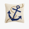 Peking Handicraft Home Accents Anchor and Rope Hook Pillow