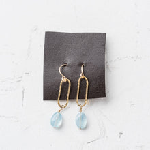 Load image into Gallery viewer, Original Hardware Jewelry - Earrings Aquamarine and Gold Shimmer Earrings
