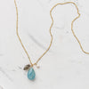 Original Hardware Jewelry - Necklaces Aquamarine Smooth Pear Opera Necklace with Labradorite and Pearl