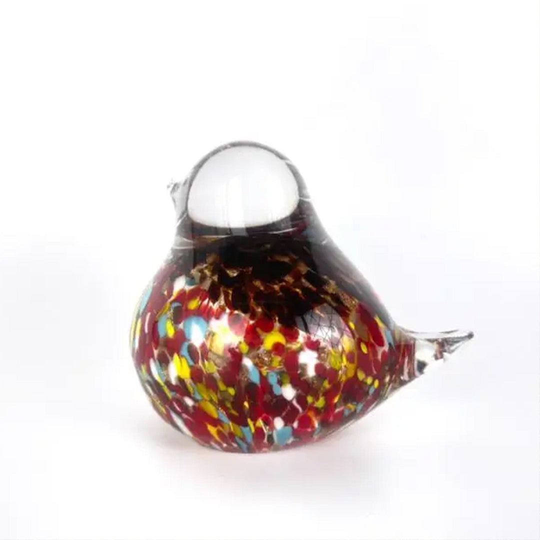 Apricot Mint Decor Red Art Glass Bird Figures