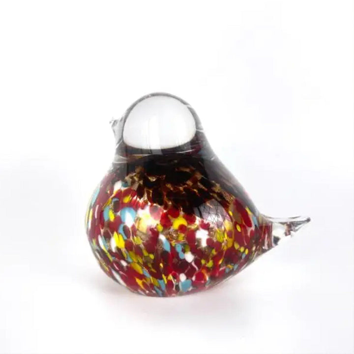 Apricot Mint Decor Red Art Glass Bird Figures