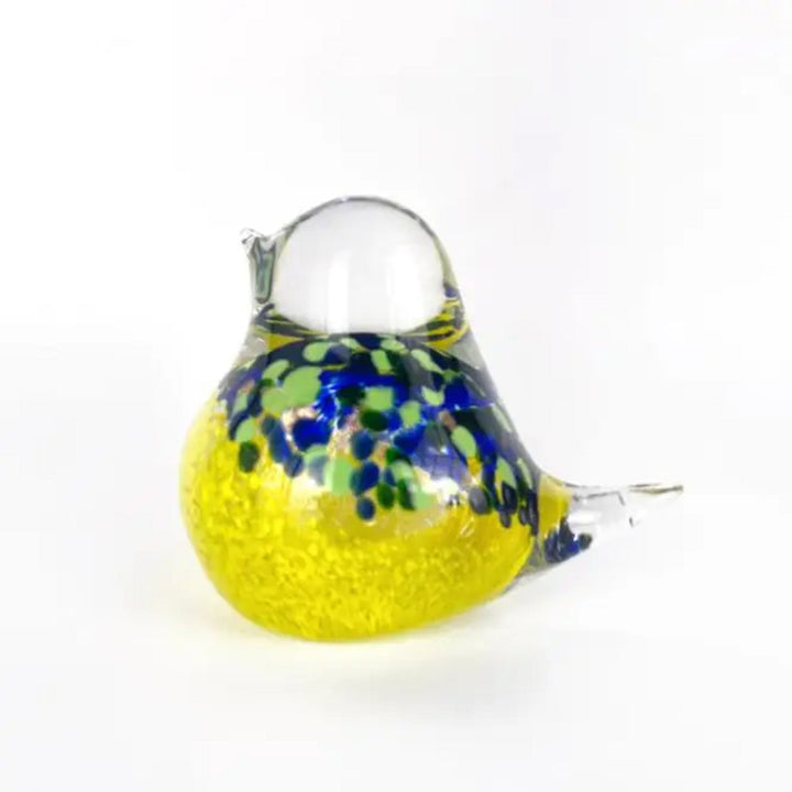 Apricot Mint Decor Yellow Art Glass Bird Figures