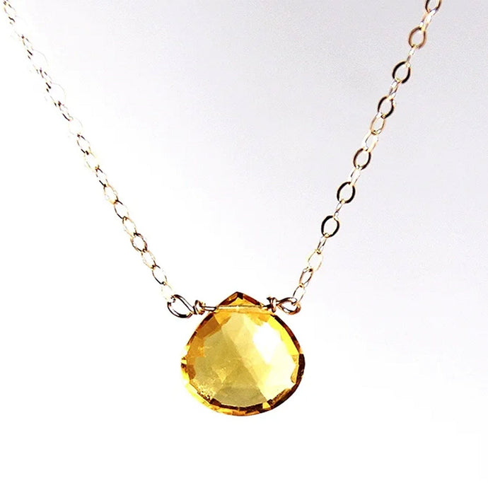 Judy Brandon Jewelry - Necklaces Citrine/Gold Bar Gem 56 Necklace