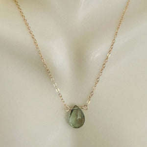 Judy Brandon Jewelry - Necklaces Green Amethyst/Gold Bar Gem 56 Necklace