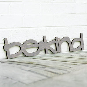 Spunky Fluff Proudly handmade in South Dakota, USA Weathered Gray / Small Be Kind Wood Wall Art