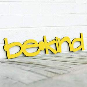 Spunky Fluff Proudly handmade in South Dakota, USA Yellow / Small Be Kind Wood Wall Art