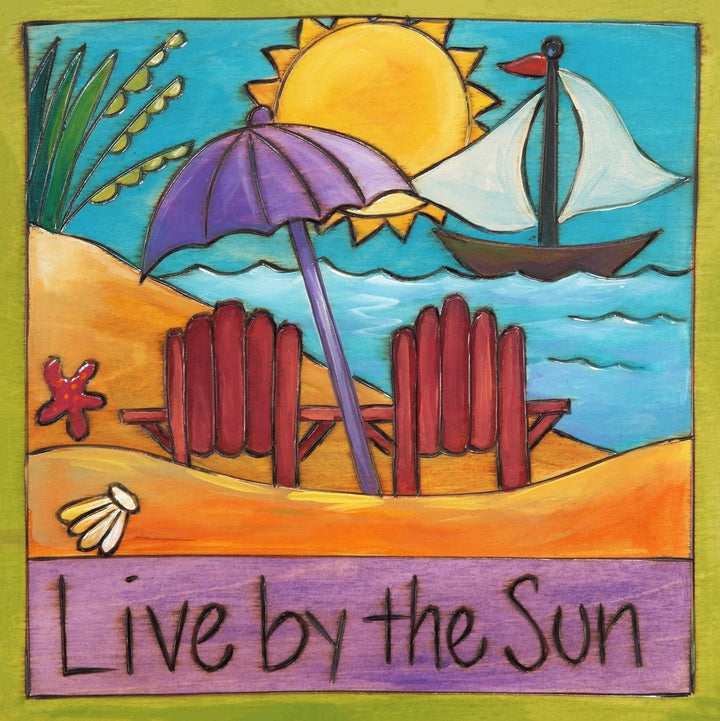 Sincerely Sticks Wall Art Beach Bums 6" x 6" Plaque