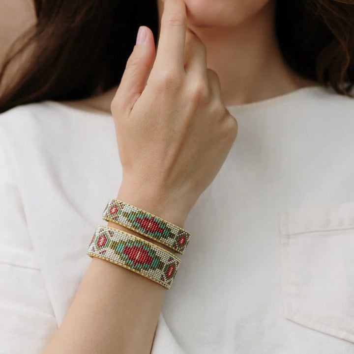 Etkie Jewelry - Bracelets Becca Beaded Glass Cuff