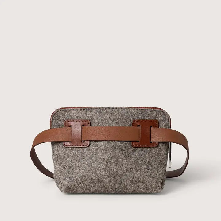 Graf Lantz Handbags &amp; Wallets Bedford Merino Wool Belt Bag - Ash Brown / Sienna
