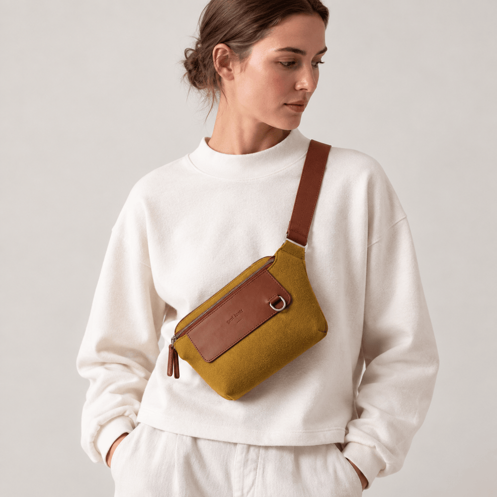 Graf Lantz Handbags & Wallets Bedford Merino Wool Belt Bag - Brine / Sienna