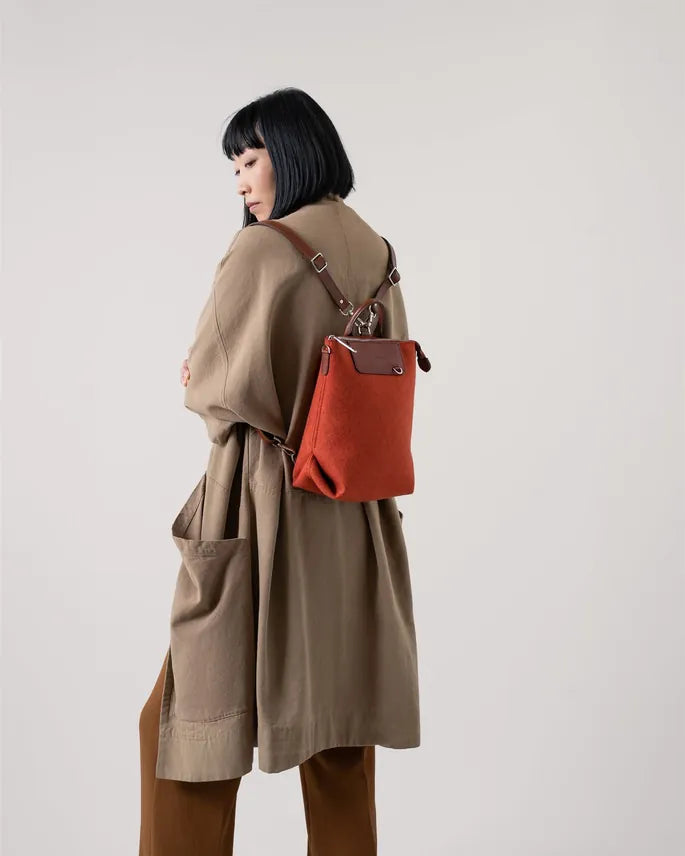 Graf Lantz Handbags &amp; Wallets Bedford Merino Wool Midi Backpack - Mahogany / Sienna