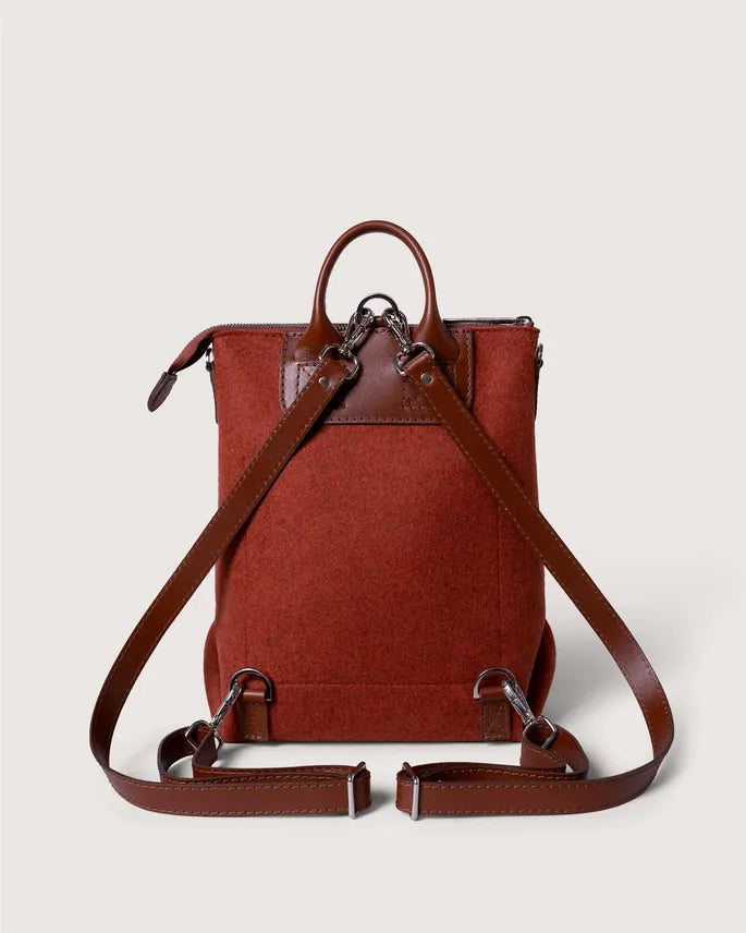 Graf Lantz Handbags &amp; Wallets Bedford Merino Wool Midi Backpack - Mahogany / Sienna