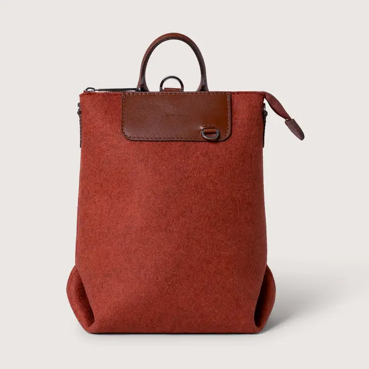 Graf Lantz Handbags &amp; Wallets Bedford Merino Wool Midi Backpack - Mahogany / Sienna