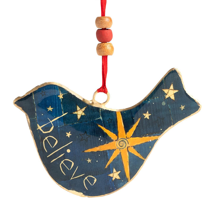 Demdaco Christmas Ornament Believe Metal Bird Ornament