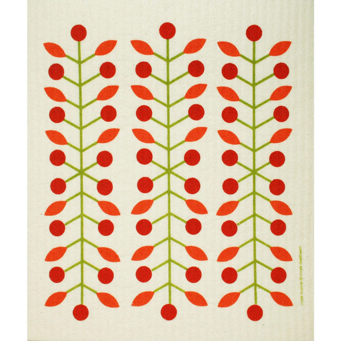 Cose Nuove Home Decor - Linens Berry Branch Red Swedish Dishcloth