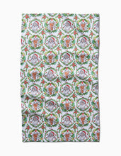 Load image into Gallery viewer, Geometry Towels Berry Retro Holiday Tea Towel
