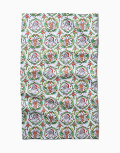 Geometry Towels Berry Retro Holiday Tea Towel