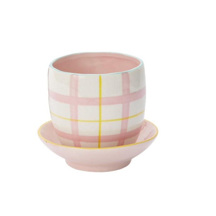 Accent Decor Home Decor - Holiday - Other Bertie Pot With Saucer Pink & Yellow