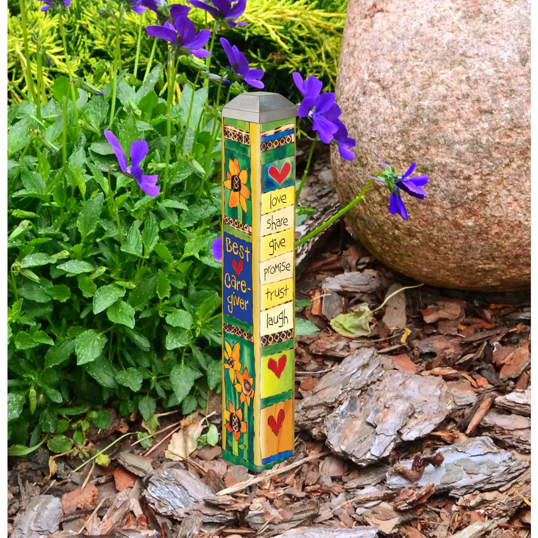 Demdaco Home Decor - Garden - Outdoor Best Caregiver Mini Art Pole  10"