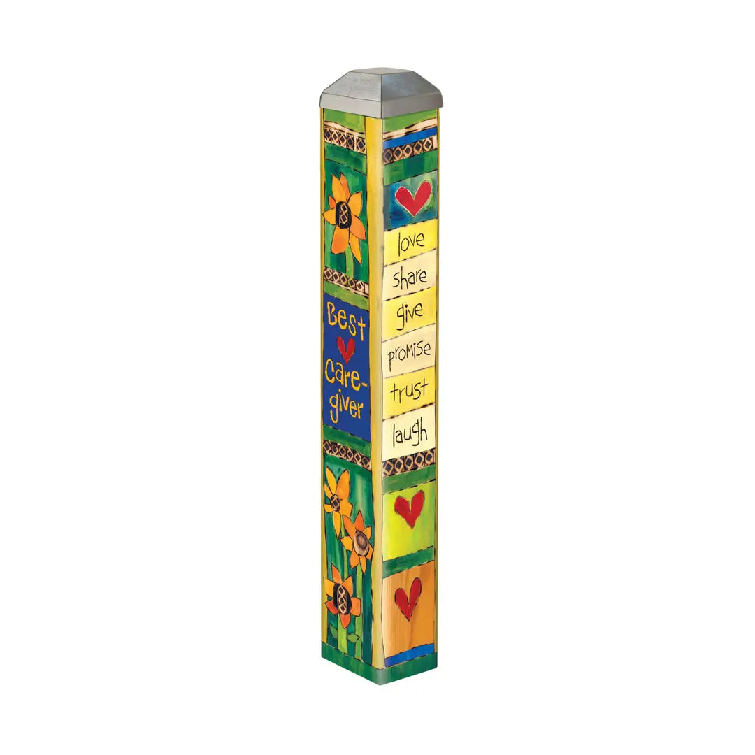 Demdaco Home Decor - Garden - Outdoor Best Caregiver Mini Art Pole  10"