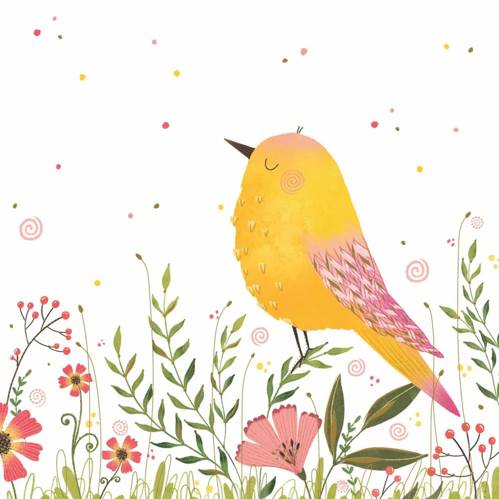 PaperProducts Design Paper Napkins Bird Yellow Lunch Napkins