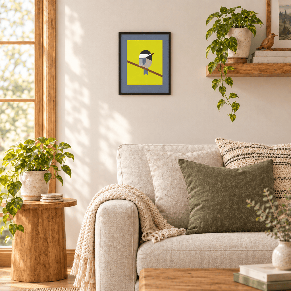 Little Dipper Art Home Decor - Indoor - Furniture Lighting Mirrors Wall Art Black-Capped Chickadee Art Print | Little Dipper Art